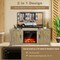 Costway 58'' TV Stand Entertainment Console Center W/ 2 Cabinets for 65'' TV Natural\Black\Walnut